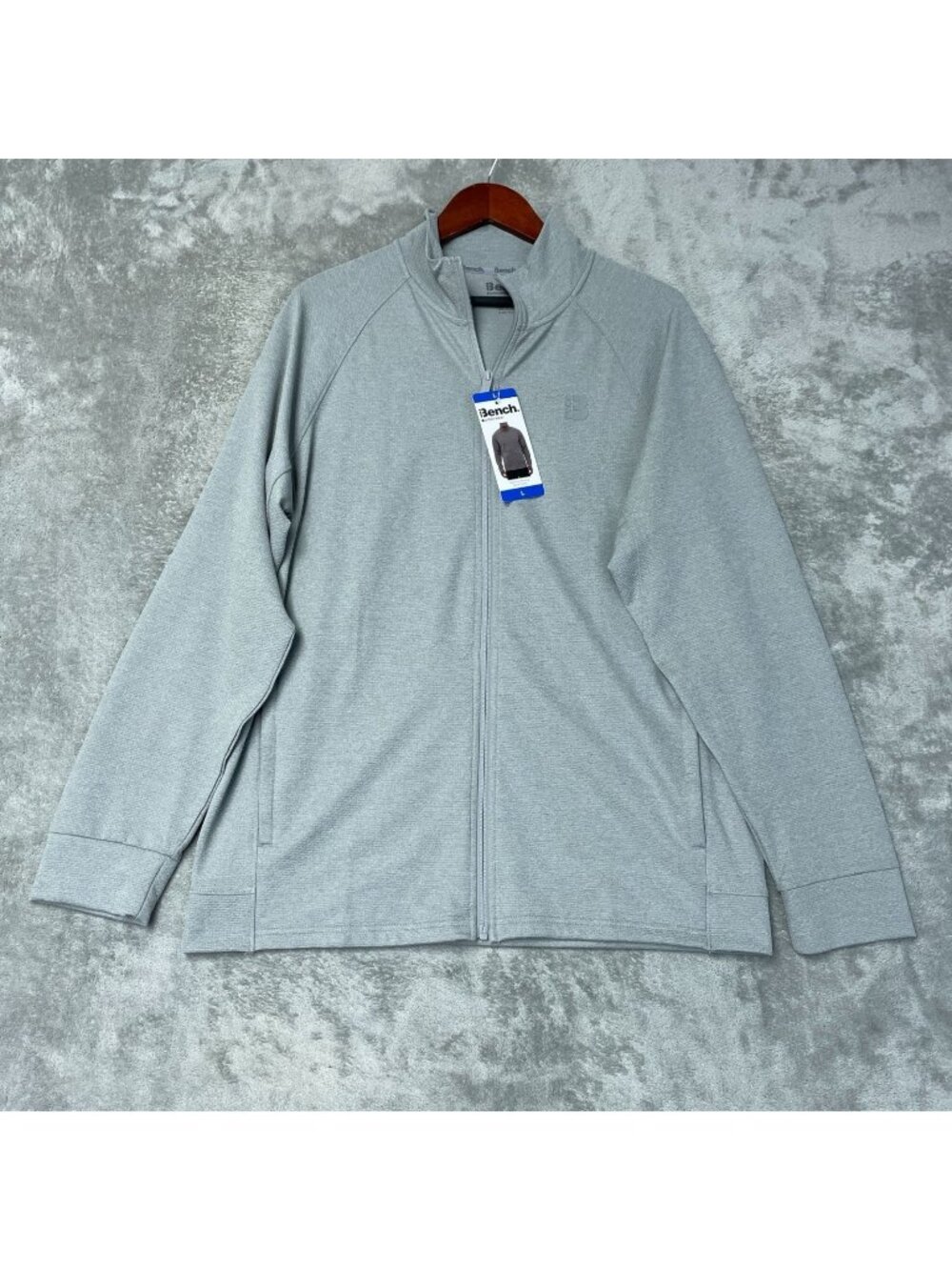 Bench Men's L Gray Full-Zip Jacket Lightweight Moisture-Wicking Quick  Dry d1916